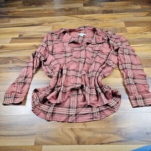 Treasure & Bond Plaid Shirt XL NWT Rust Marsala Viola Button Down